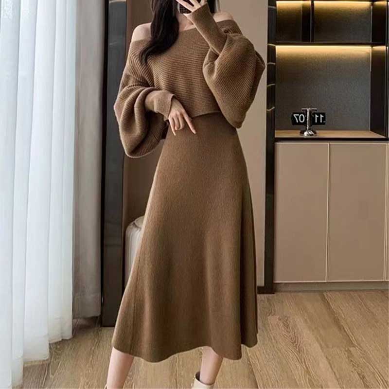 クロップドニット×ノースリーブワンピースSET(3colors)