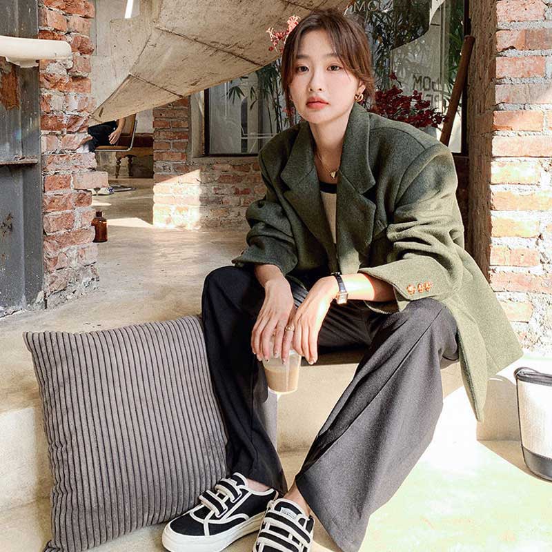 ワイドラペルオーバーコート