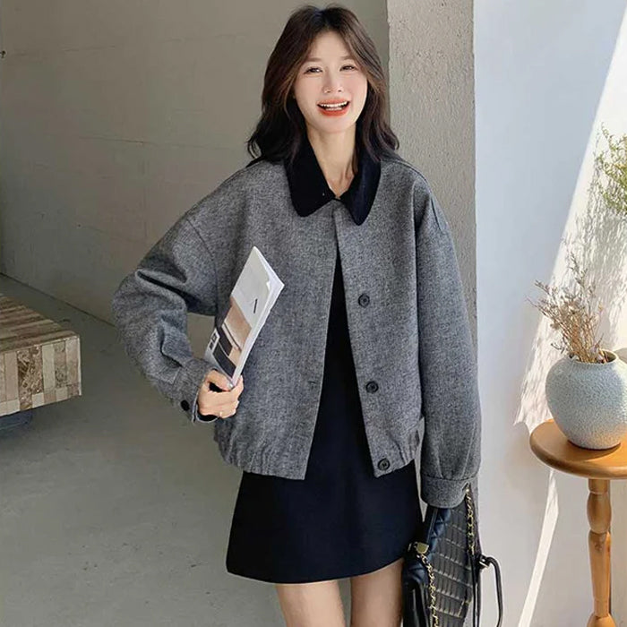 ツートンショートブルゾン