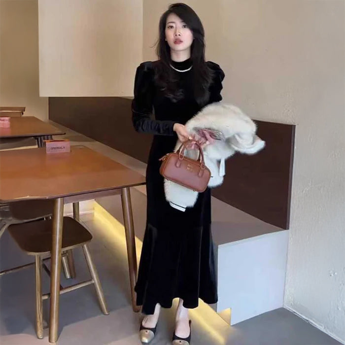 ベロアマーメイドラインワンピース