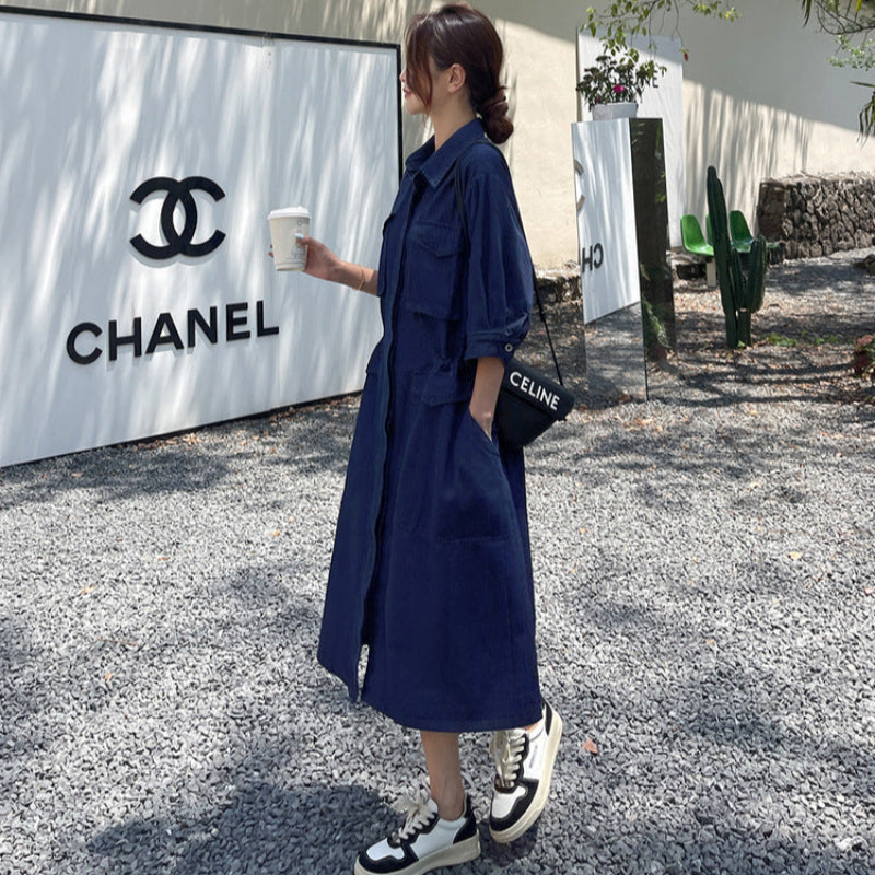 ワークデザインデニムワンピース