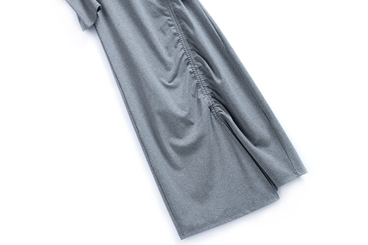 【即納】パワーショルダースリットハートネックワンピース(2colors)