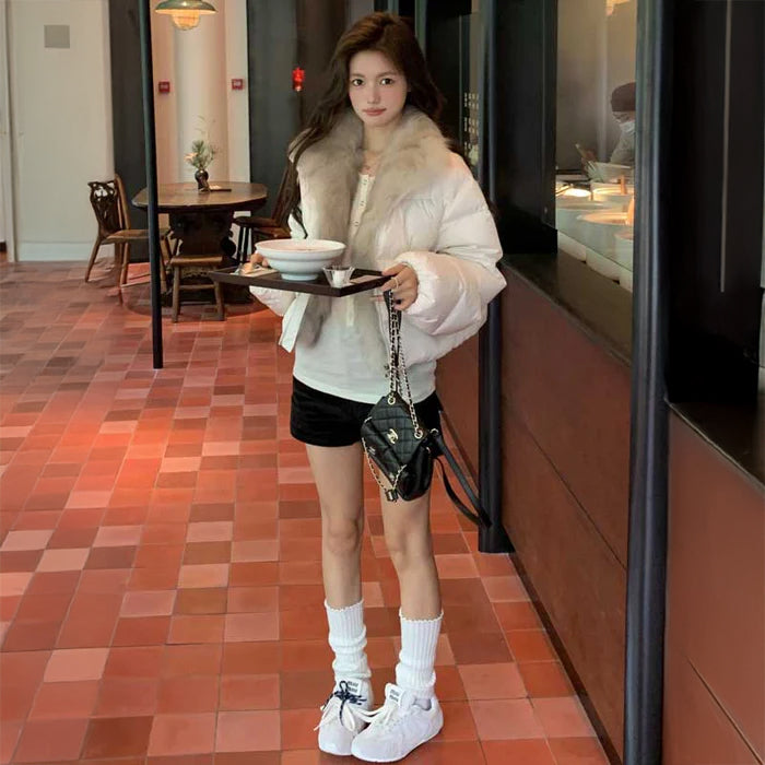 ファートリムダウンジャケット(2colors)