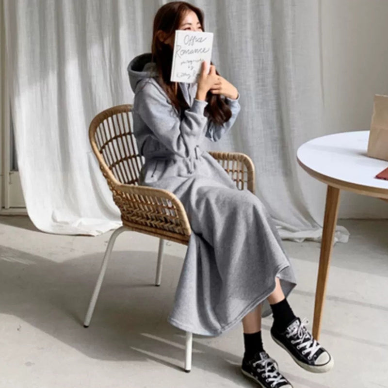 フード付きパーカーワンピース(2colors)