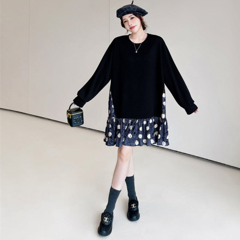 ブラックレイヤードドットチュニック