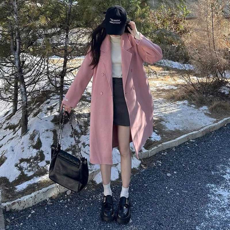 シンプルダブルボタンコート(5colors)