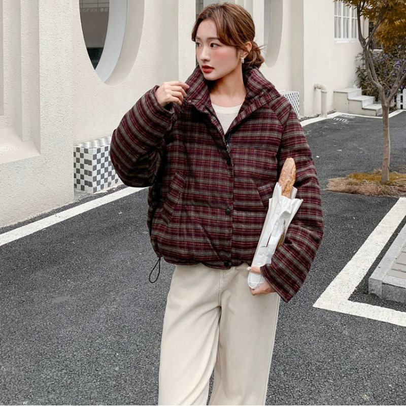 クラシカルチェックダウンジャケット