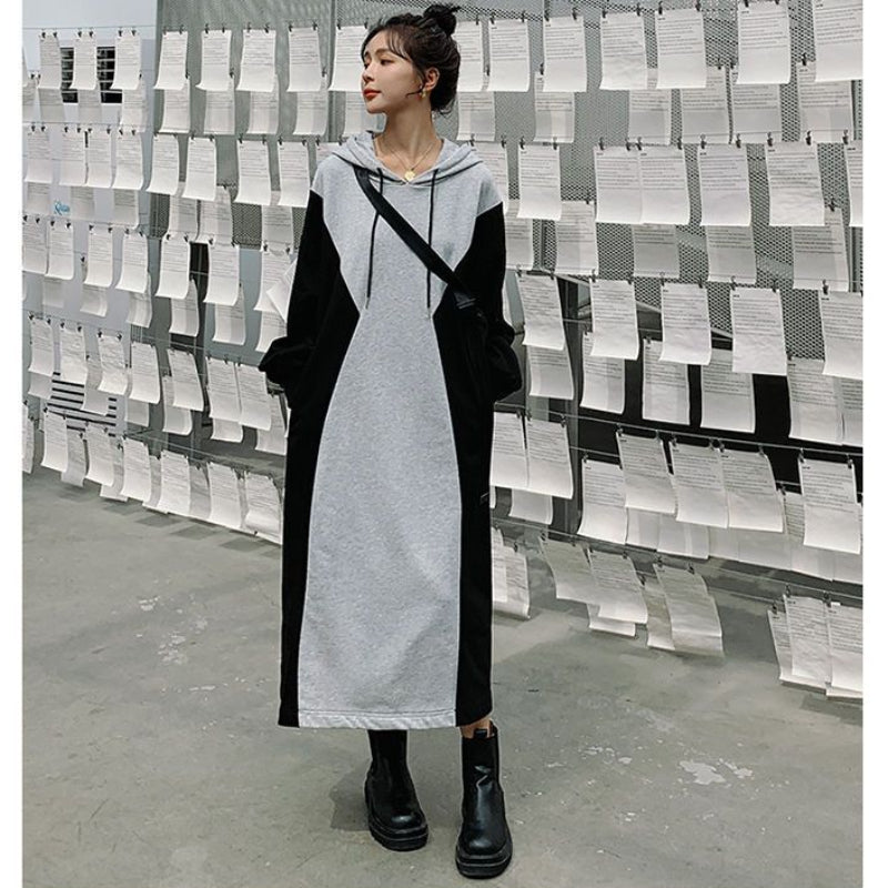 バイカラーパーカーワンピース