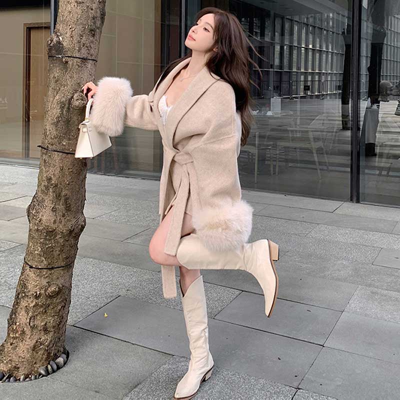 ファーカフスローブコート(2colors)