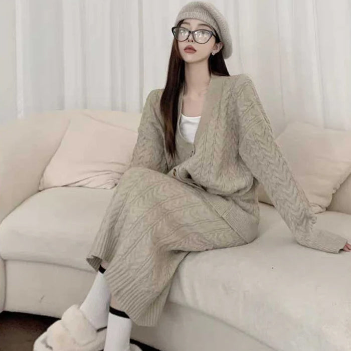 ケーブルルーズニットセットアップ(2colors)