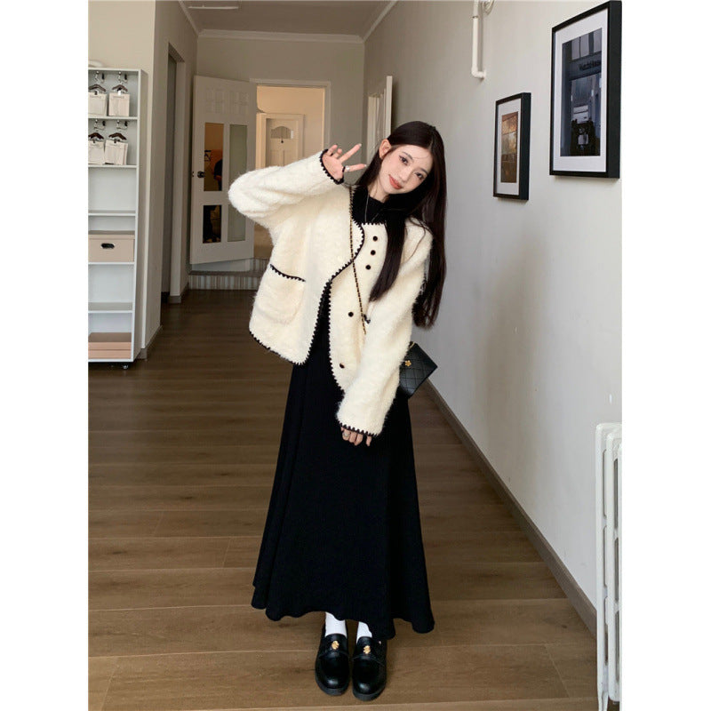 ハイネックフレアニットワンピース(2colors)