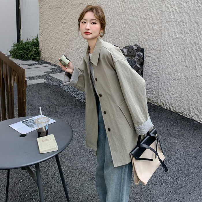 ストライプカフスハーフコート