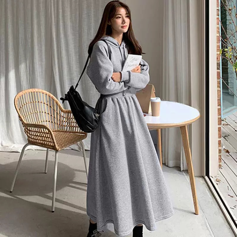 フード付きパーカーワンピース(2colors)