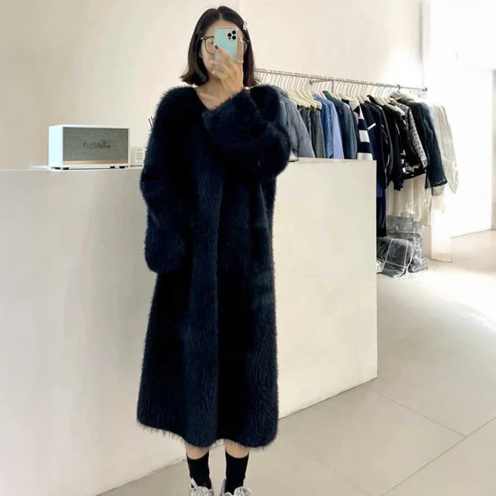 モヘアタッチロングワンピース(4colors)