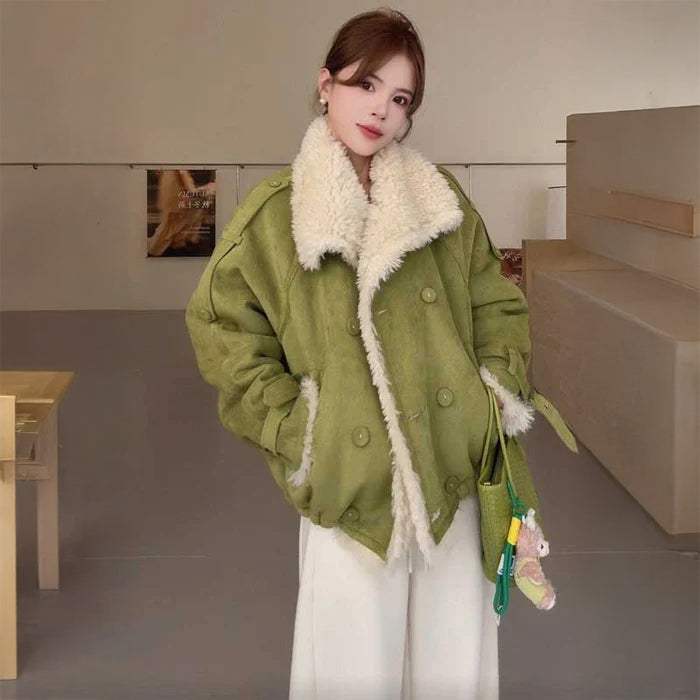 裏ボアグリーンスエードジャケット