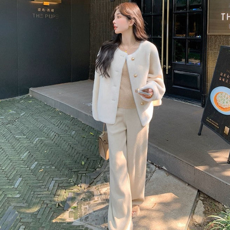 ゴールドボタンウールショートコート(2colors)