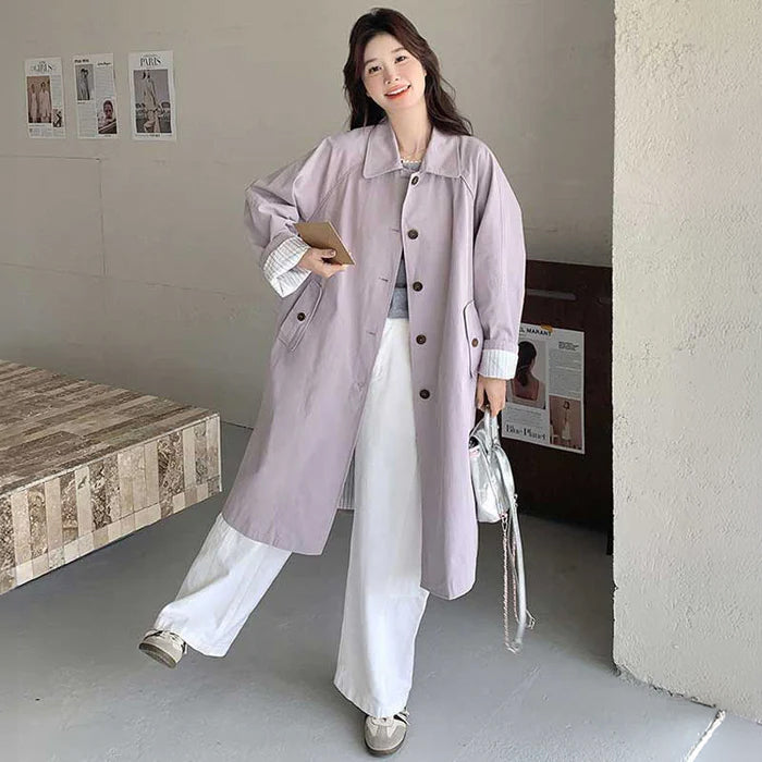 ラベンダーステンカラーコート