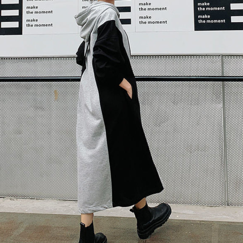 バイカラーパーカーワンピース