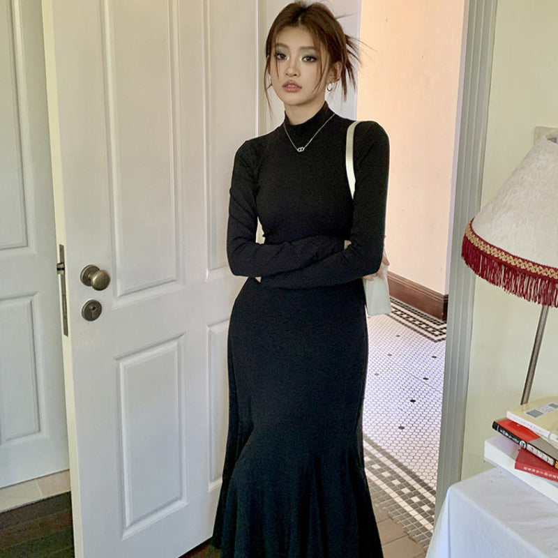 ハイネックマーメイドニットワンピース