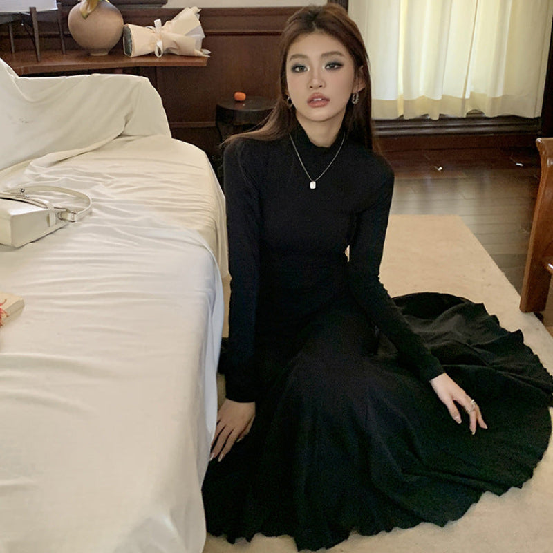 ハイネックマーメイドニットワンピース