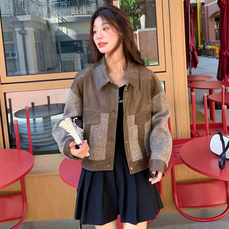 異素材コンビレザージャケット