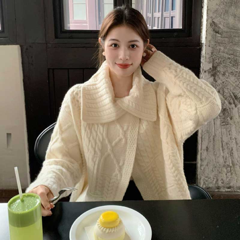 ビックカラーラップニット