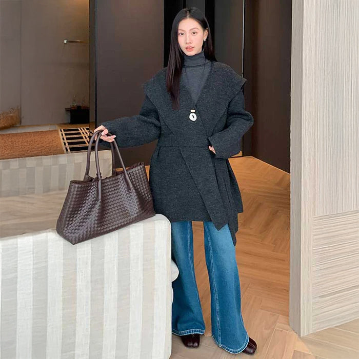 フード付きガウンコート(4colors)