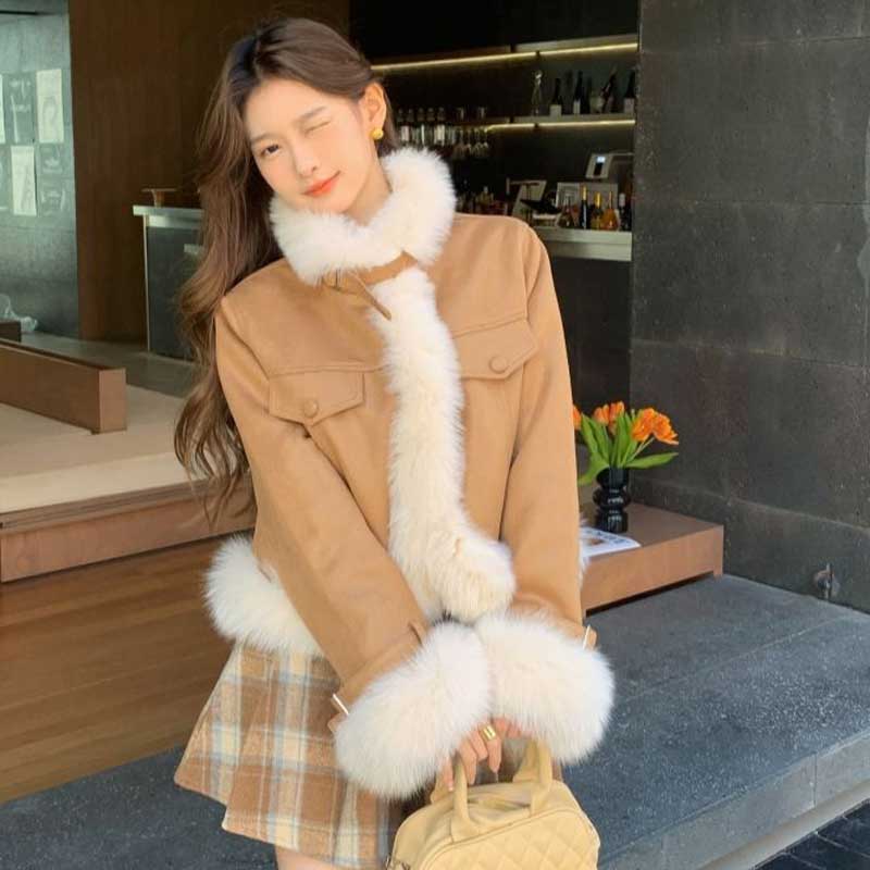 ファートリミングレザージャケット(3colors)