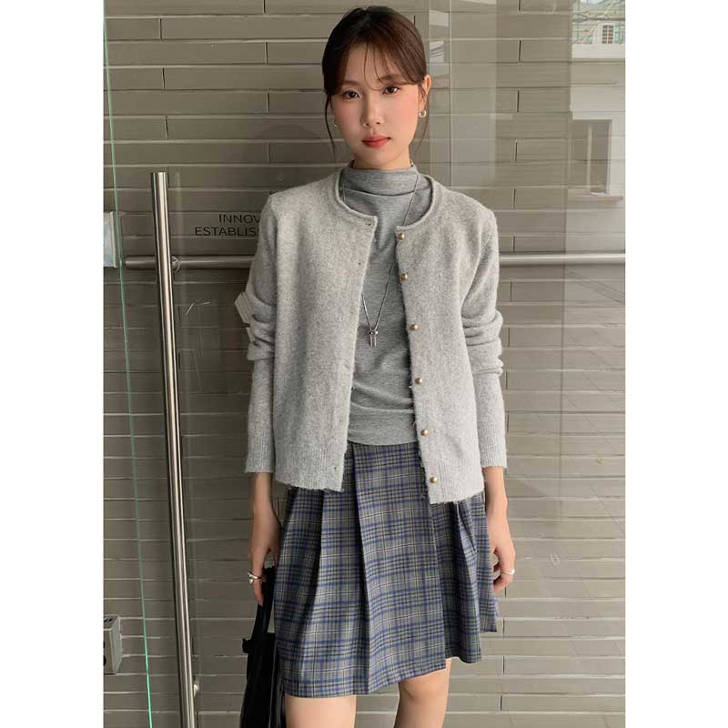 クルーネックベーシックカーディガン(2colors)