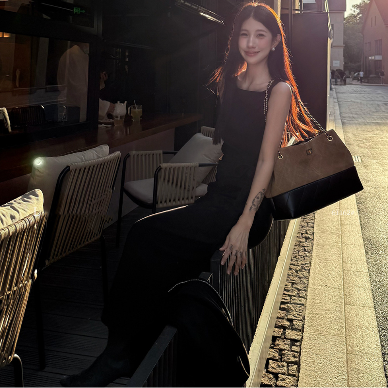 ノースリーブサイドリボンワンピース(2colors)