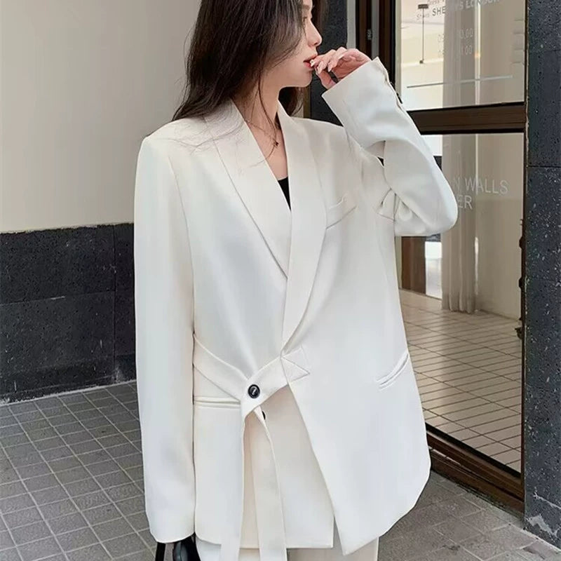 ショールカラーベルトデザインジャケット(4colors)