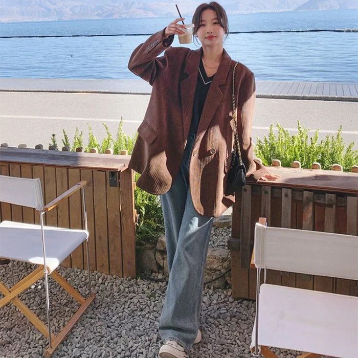 コーデュロイブラウンジャケット