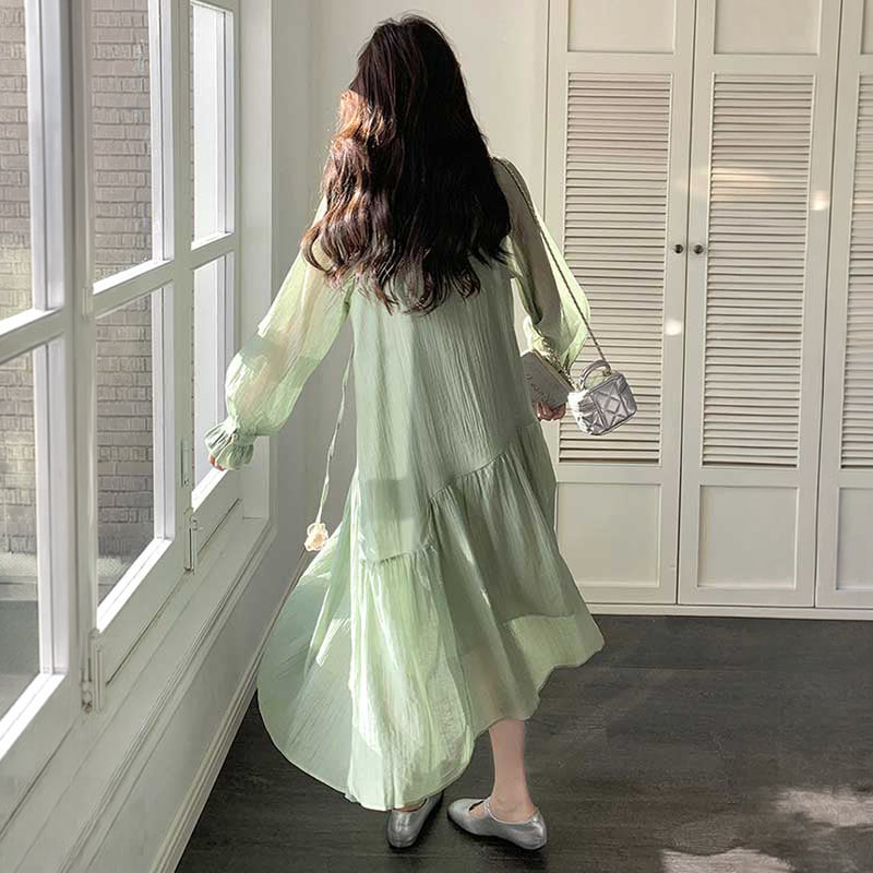 シフォンギャザーワンピース