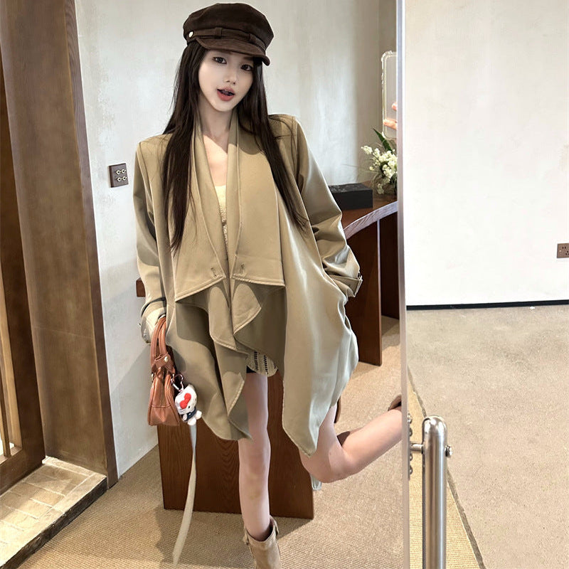 ドレープトレンチショートコート