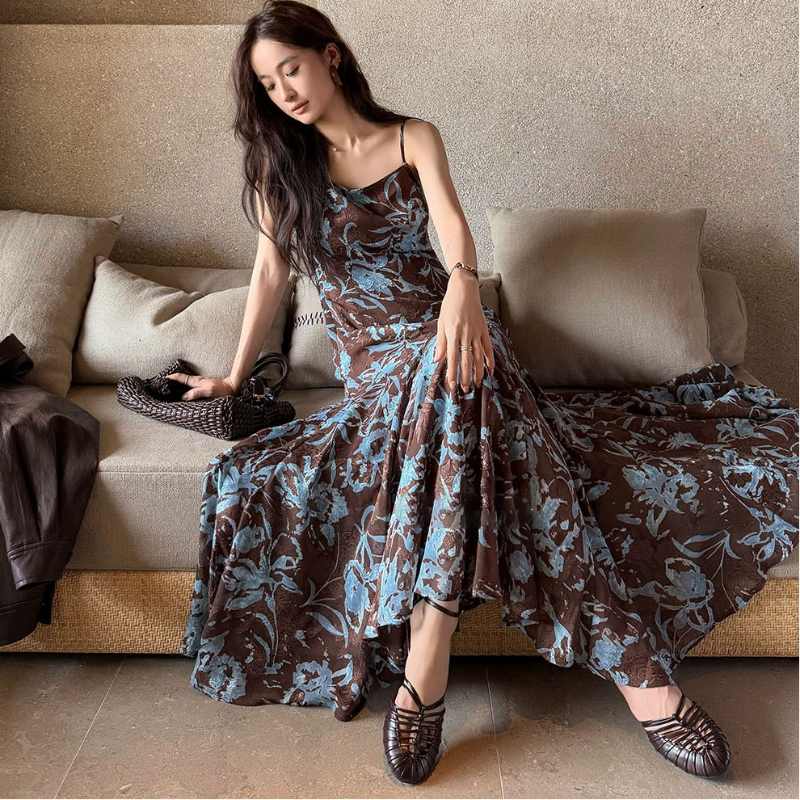 アートフラワーキャミソールワンピース(2colors)