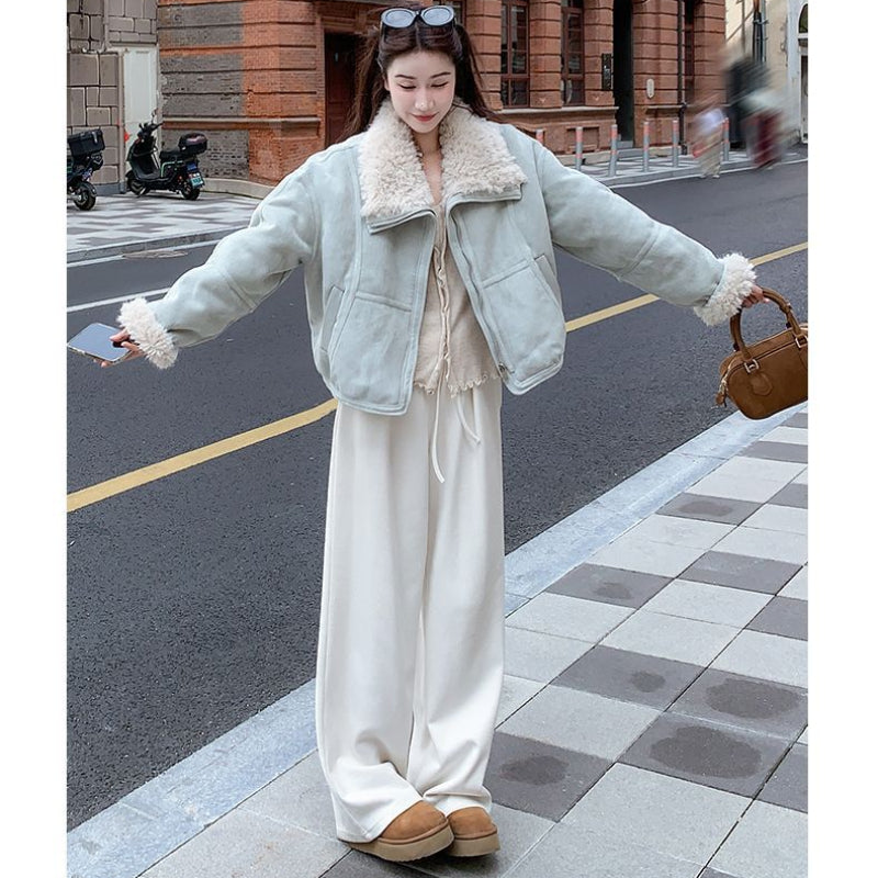 ファーライナー付きスエードタッチブルゾン(3colors)