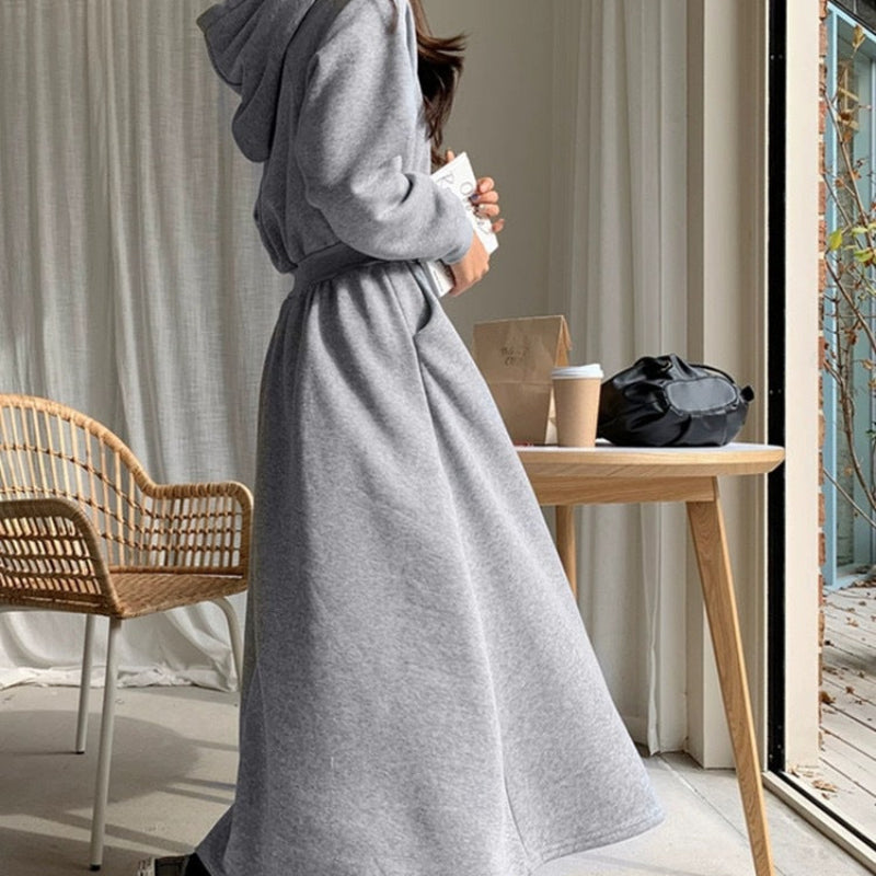 フード付きパーカーワンピース(2colors)