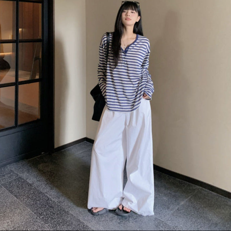 ストライプヘンリーロングTシャツ