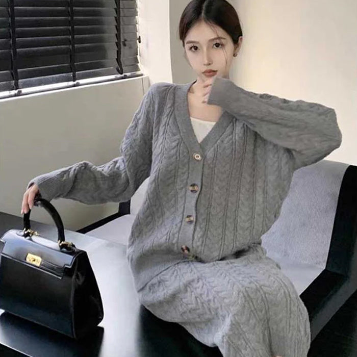 ケーブルルーズニットセットアップ(2colors)