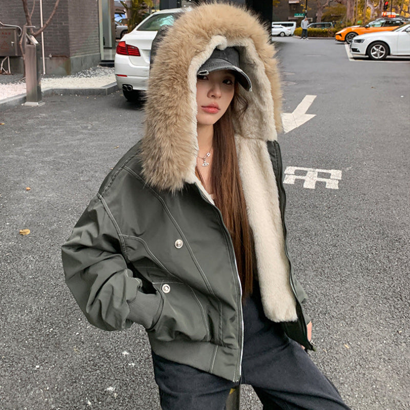 裏ボア付きフードファーブルゾン(2colors)