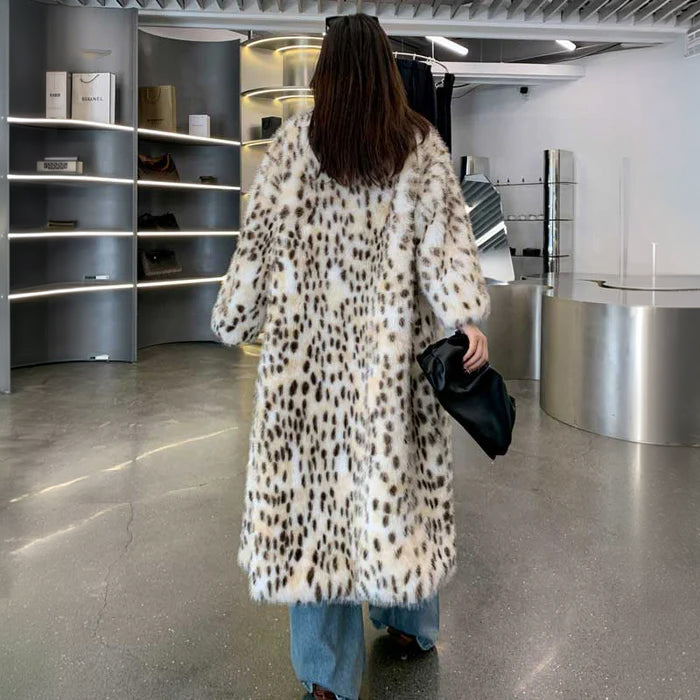 レオパードロングシャギーコート