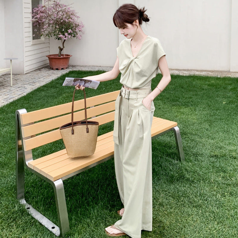 ドレープカシュクールトップスパンツスーツ