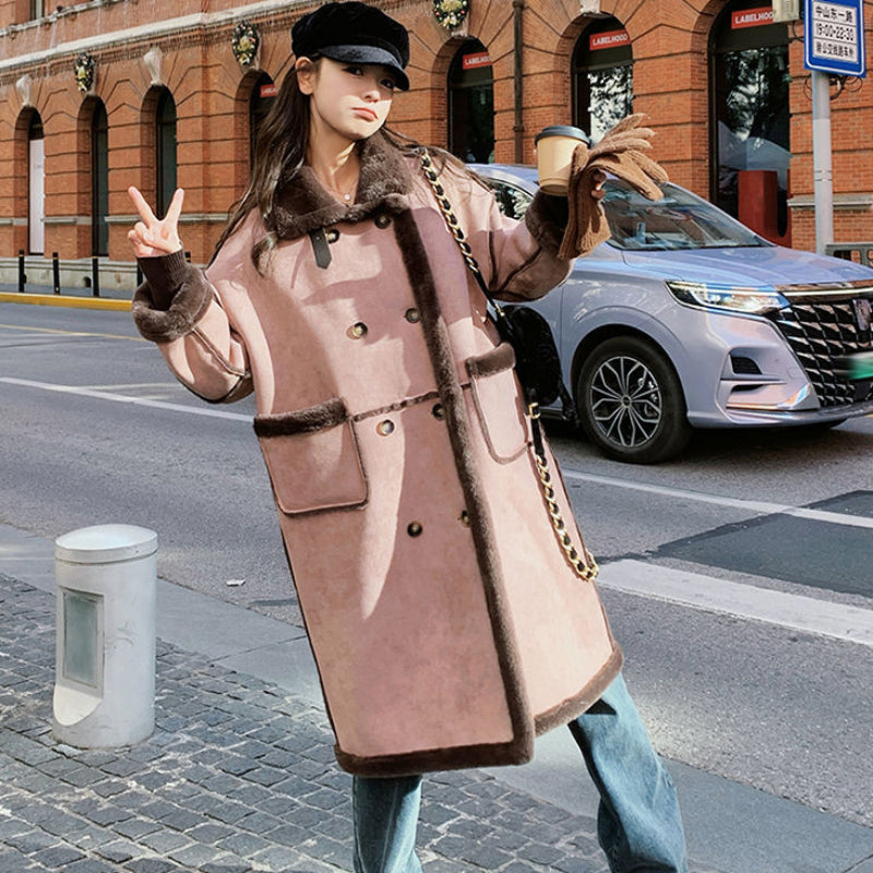 裏起毛ムートンロングコート(2colors)