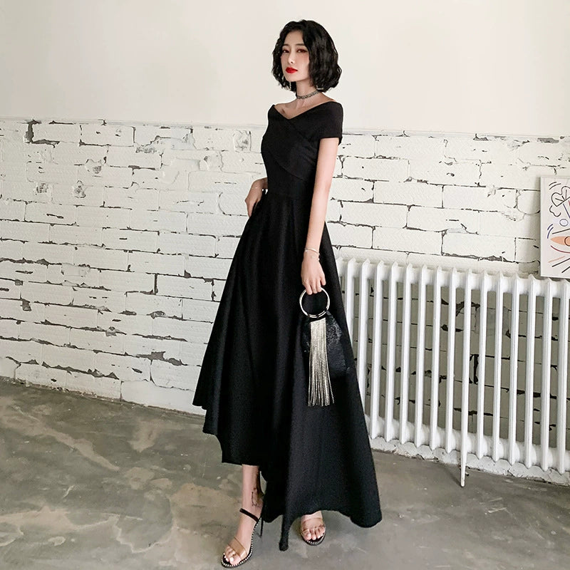 オフショルダーエレガントロングドレス(3colors)