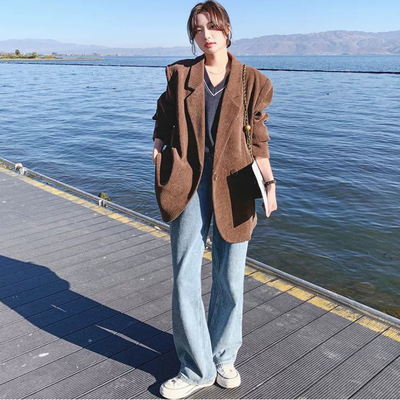 コーデュロイブラウンジャケット