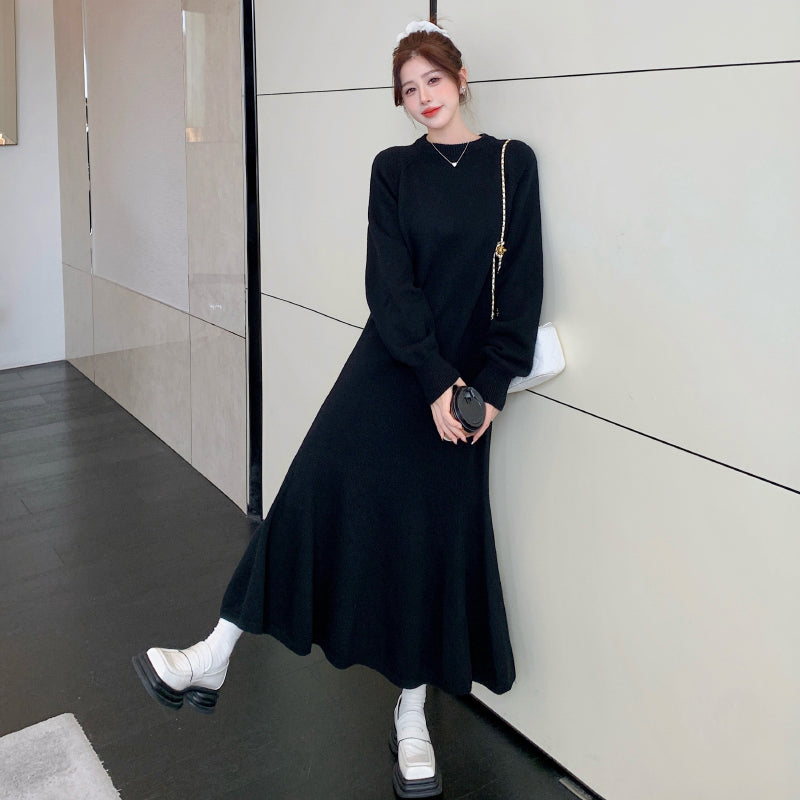 ゆったりロングニットワンピース