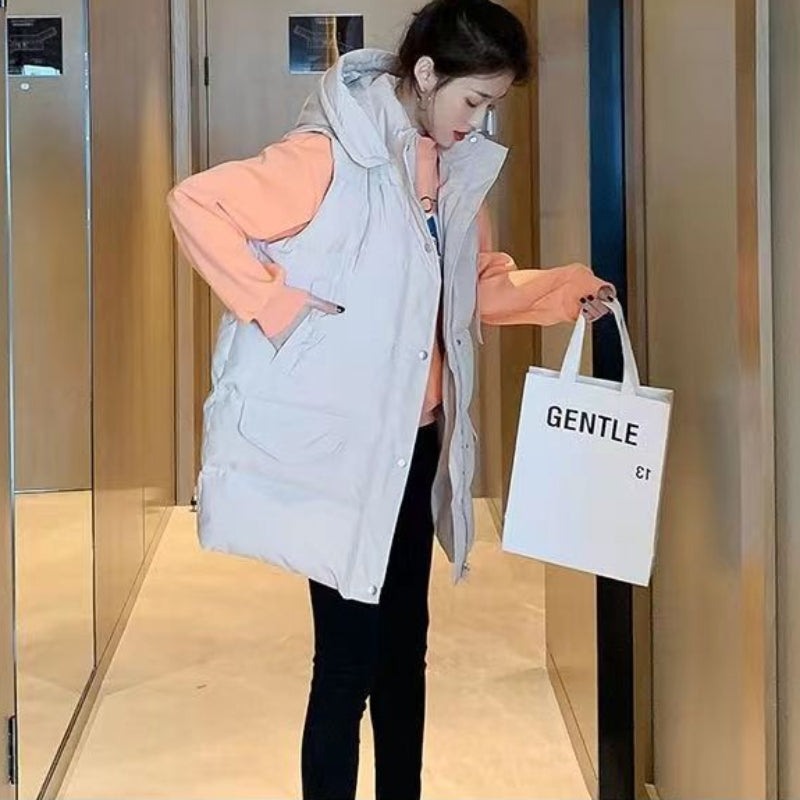 フード付きキルティングベスト(2colors)