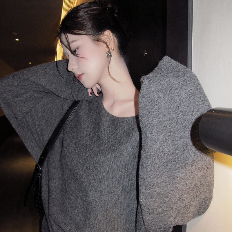 ワンショルダードルマンニットミニワンピース(3colors)