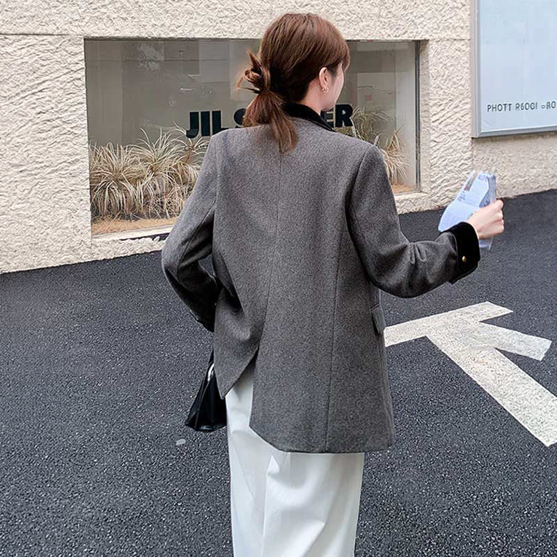 配色ラペルテーラードジャケット