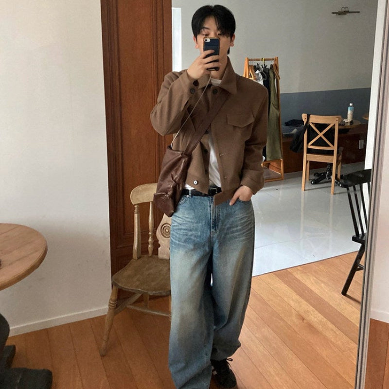 ラペルカラーショート丈ジャケット(2colors)